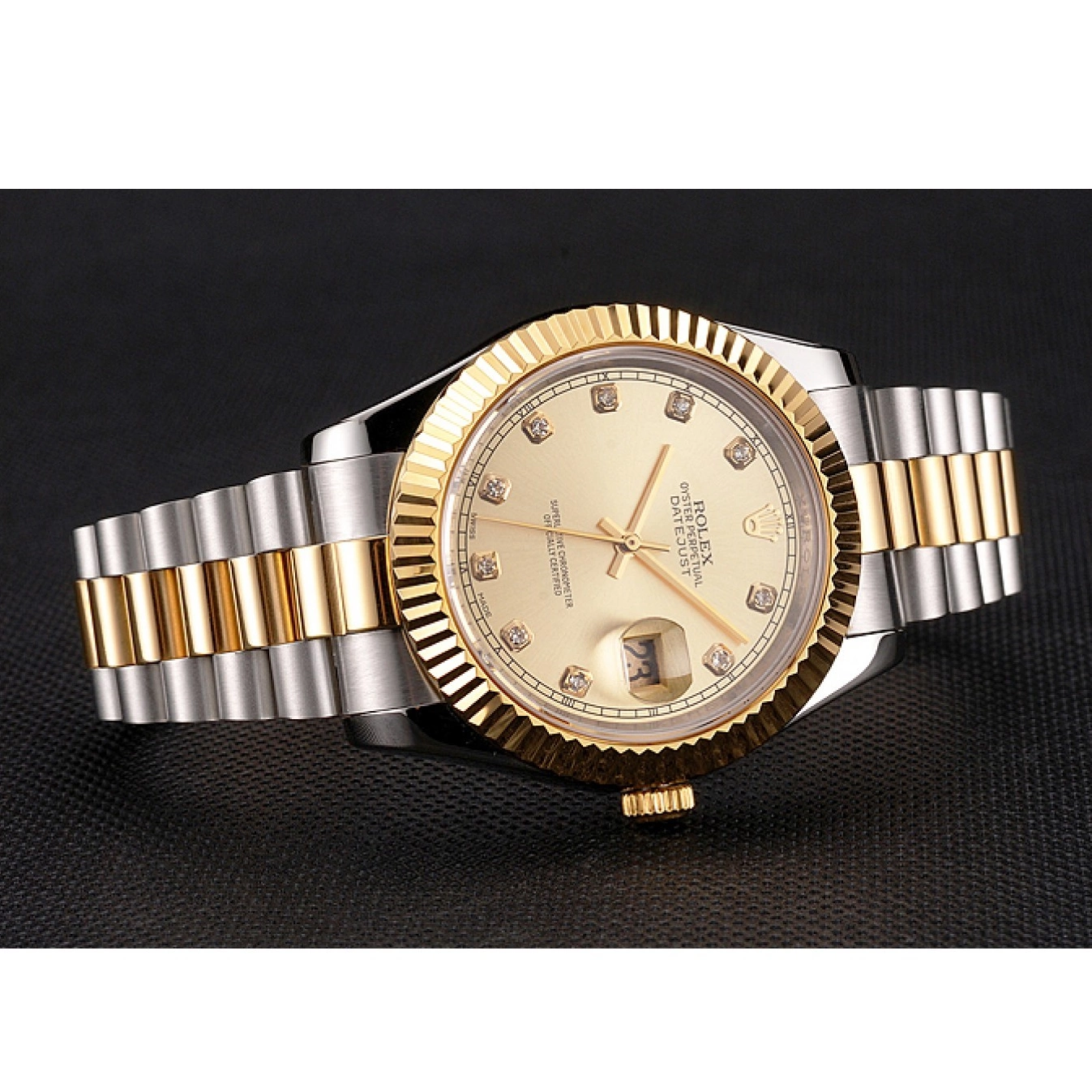 AAA Replica Watches Two Datejust Swiss Bezel And Tone Bracelet Steel Stainless Rolex Dial Gold Case 0717